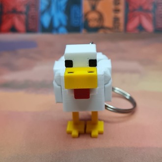 Minecraft Hareketli Tavuk Anahtarlık