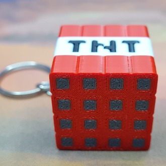 Minecraft TNT Blok Anahtarlık