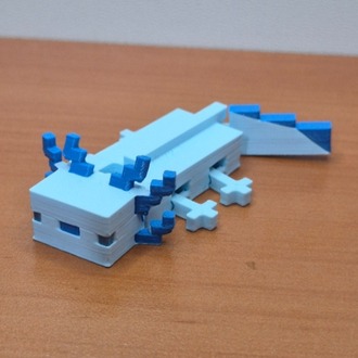 Minecraft Aksolotl 3D Figür Mavi