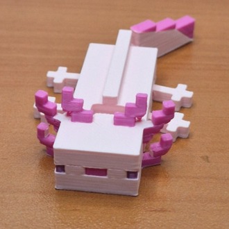 Minecraft Aksolotl 3D Figür Pembe