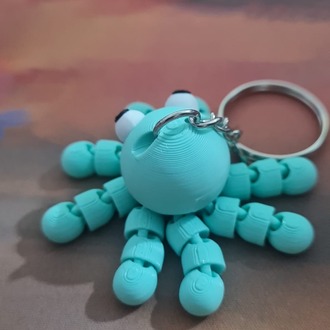 Sevimli 3D Baskı Oynar Kollu Ahtapot Anahtarlık 