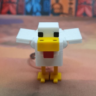 Minecraft Hareketli Tavuk Anahtarlık