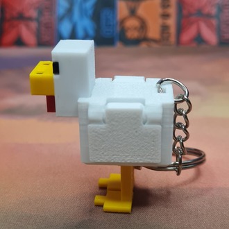 Minecraft Hareketli Tavuk Anahtarlık
