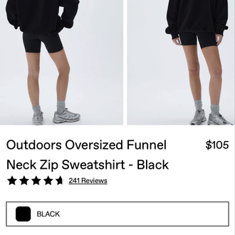 ADANOLA Oversized Fermuarlı Outdoor Sweatshirt - Siyah