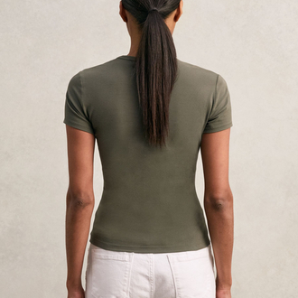 Reiss Leia V Yaka T-Shirt - Haki