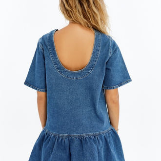Ganni Denim Elbise - Mavi