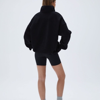 ADANOLA Oversized Fermuarlı Outdoor Sweatshirt - Siyah