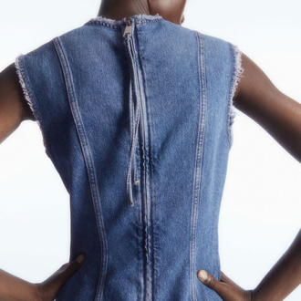 Cos Kısa Denim Elbise - Mavi