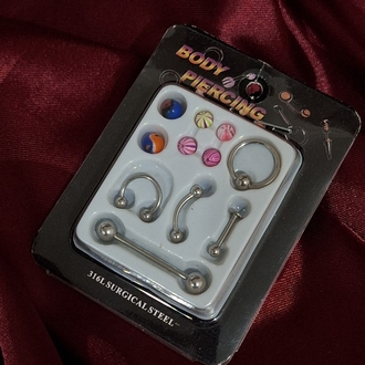 Çelik vücut piercing seti