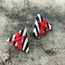 Striped - Üçgen Çizgili Kırmızı Küpe