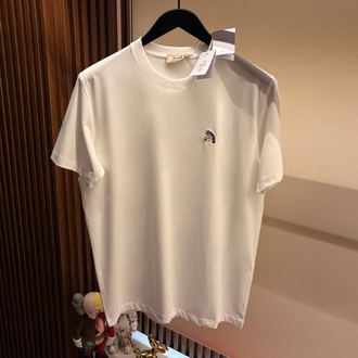 Hermes Beyaz Logo Nakışlı Tshirt