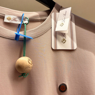Loro Piana Krem-Bej Rengi Logo Detaylı Tshirt