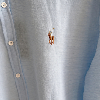 Polo Ralph Louren Haki Logo İşlemeli  Viskon Gömlek
