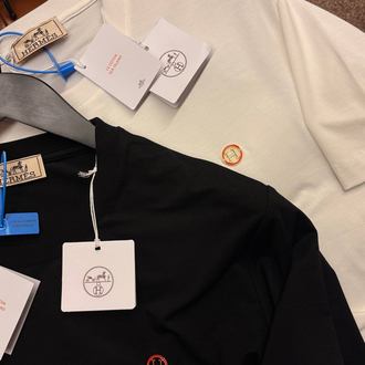 Hermes Siyah Logo Detaylı Tshirt