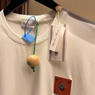 Loro Piana Beyaz Logo Detaylı Tshirt