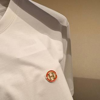 Hermes Beyaz Logo Detaylı Tshirt