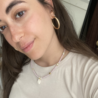 PEMBE DENİZKABUĞU KOLYE