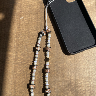 KAHVERENGİ İNCİ TELEFON CHARM