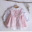 Pembe dantel detaylı elbise