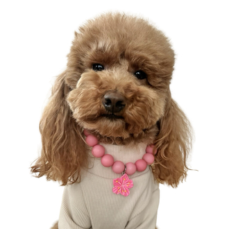 Kedi Köpek Açık Pembe Boncuklu Kolye