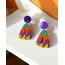 Bargello renkli sallantılı küpe