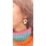 Mix & Match büyük çiçek charm - Beyaz renkli puantiyeli