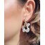 Mix & Match büyük çiçek charm küpe- glitter beyaz