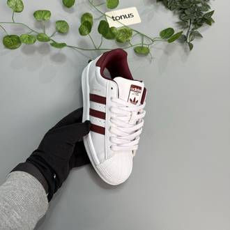 Adidas superstar beyaz bordo 