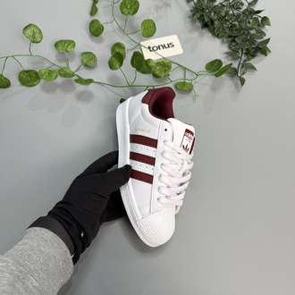 Adidas superstar beyaz bordo 