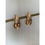 Çelik bronz gold damla model büyük boy küpe