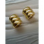 Gold üç sıra bombeli halka küpe