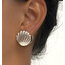 Çelik silver istiridye model küpe