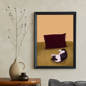 Kedi Tosbik Çizimi Poster (Dijital İndirme)