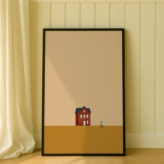 Minimalist Bozkır Evi İllüstrasyon Poster (Dijital İndirme)