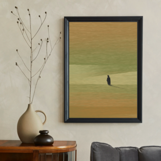 Soyut Figür ve Doğa Tablosu | Minimalist İllüstrasyon Poster (Dijital İndirme)