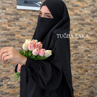 ARYA SİYAH TAKIM “ GÖLGELİ OVAL SUFLE & KOL BAĞLAMALI ELBİSE