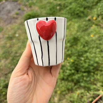 180 ml dikey çizgili kulpsuz fincan