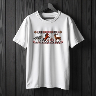Kurt, Geyik, At & Türk Motifleri Tişörtü