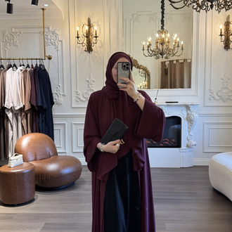Lusea bordo abaya şal takım