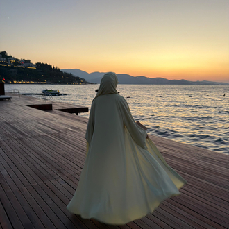 Lusea kumaş çağla abaya takım