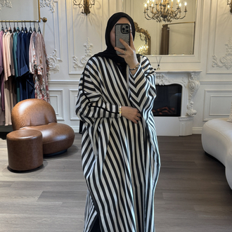 Çizgili abaya kap