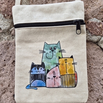 Kedi Ailesi Çapraz Küçük Çanta