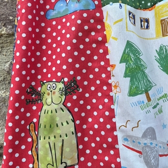 Zeytin Kedisi Patchwork Etek