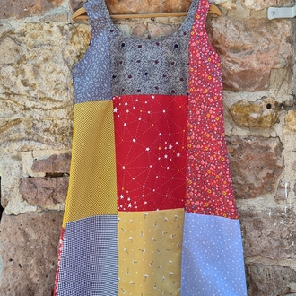 Gökkuşağı Patchwork Elbise