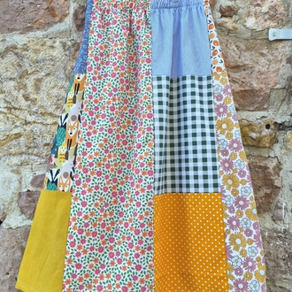 Çocukluk Uzun Patchwork Etek