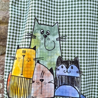 Kedi Ailesi Desenli Pötikare Pantolon
