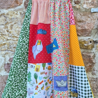 Çocukluk Uzun Patchwork Etek
