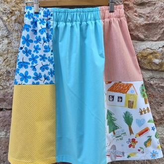 Kuşlar ve Kediler Patchwork Etek