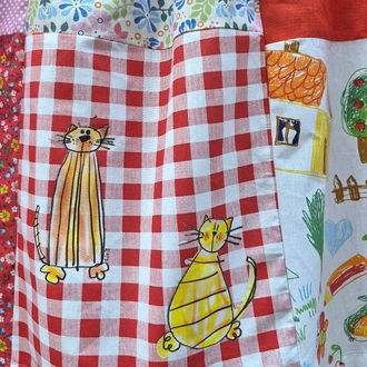 Çocuk Çizimli Patchwork Etek