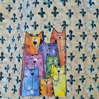 Renkli Kedi Ailesi Çocuk Eteği